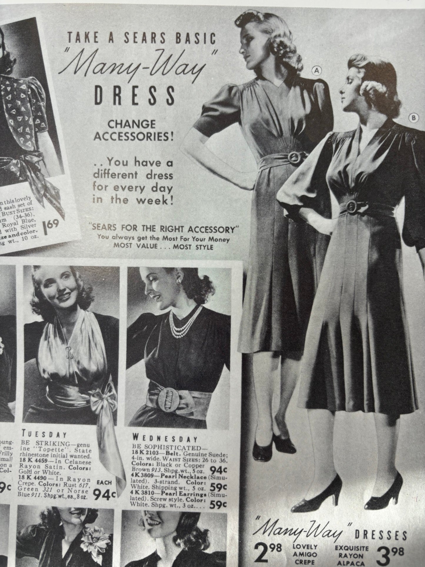 1940s Stanwyck Dress - Black