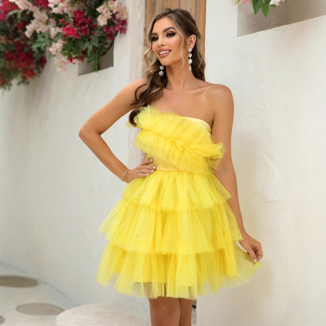 Tube Top Mesh Elegant Bubble Dress