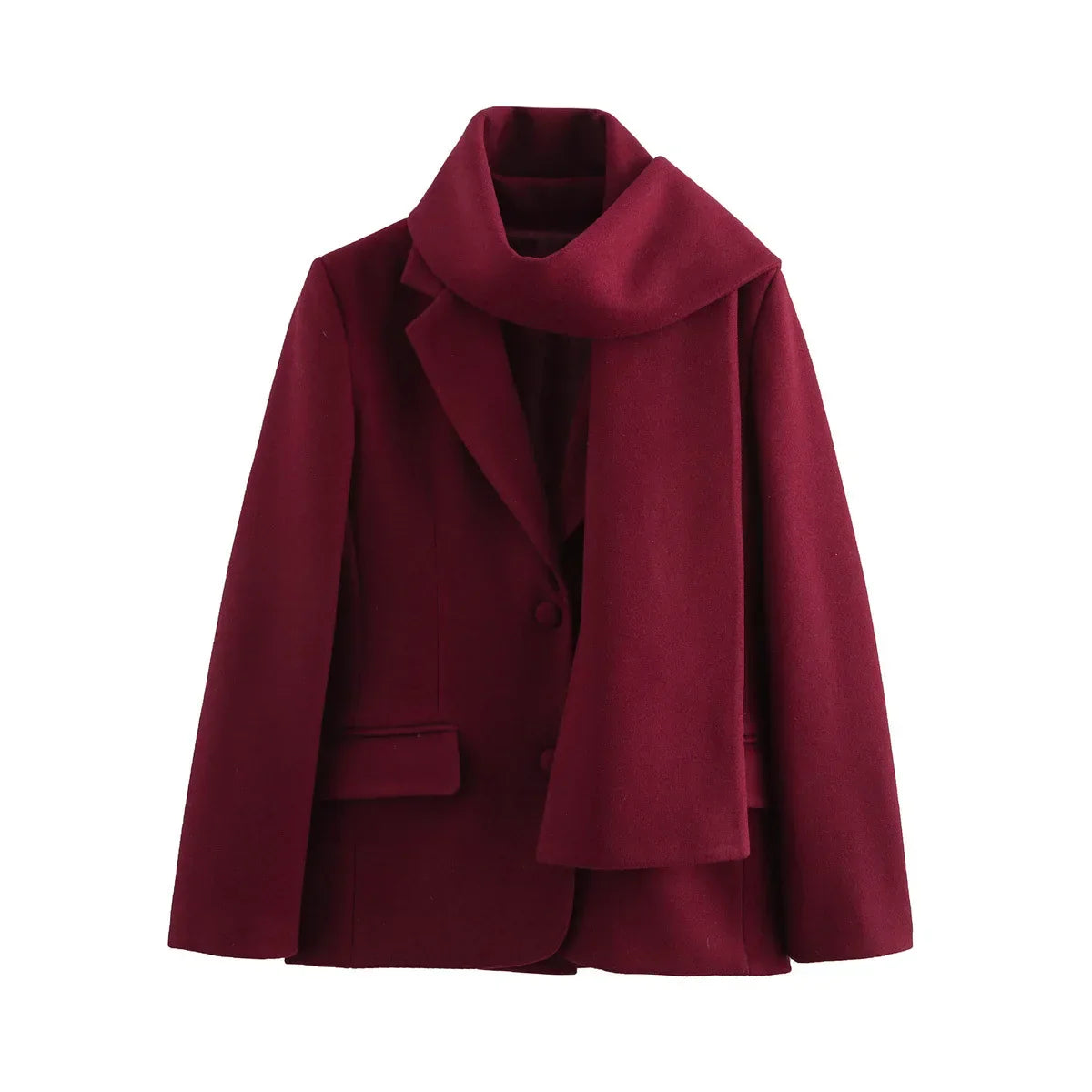 Woolen Blazer Jacket Loose Long Sleeve Coat