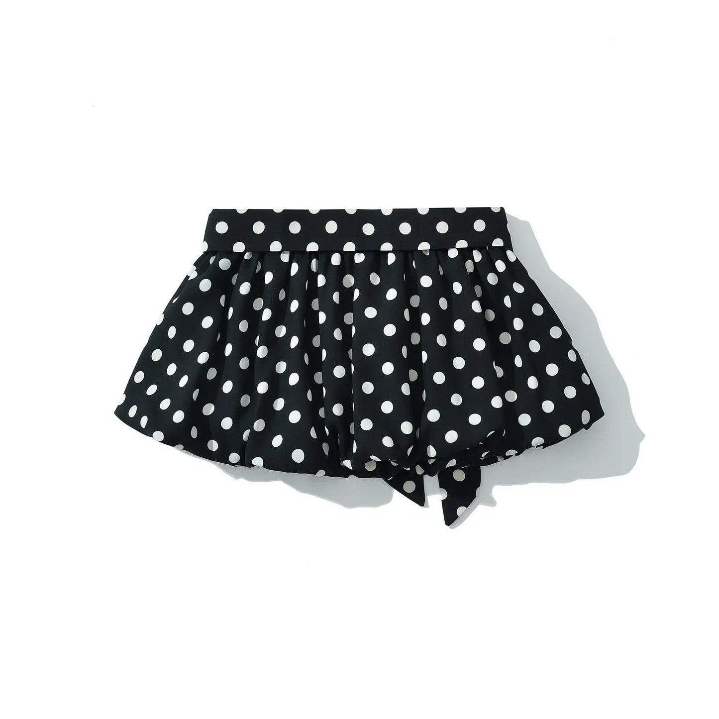 Polka Dot Halter Top Elastic Waist Mini Skirt Set