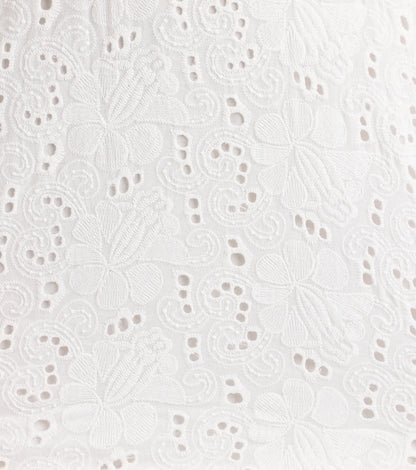 Sweet Lace-Up Cutout Eyelet Skater Dress
