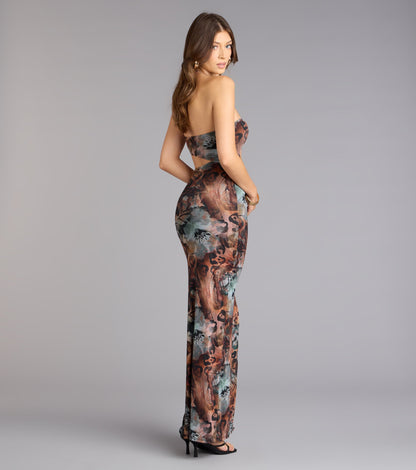 Untamed Nights Halter Slit Maxi Dress