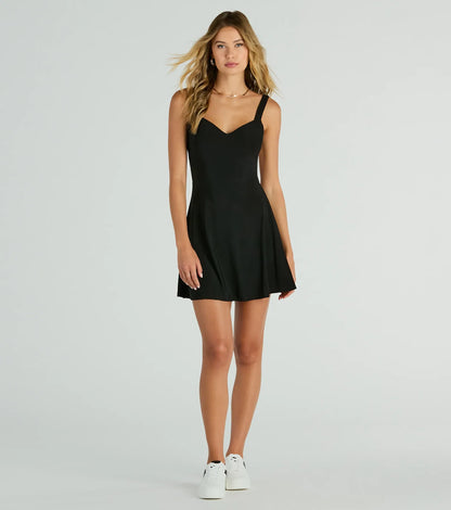 Lost In Love Strappy Back A-Line Mini Dress