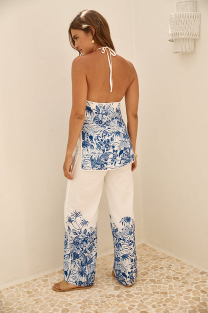 SEVEN WONDERS Valencia Halter Top Blue