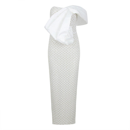 Tube Top Dress Pearl Decoration Socialite