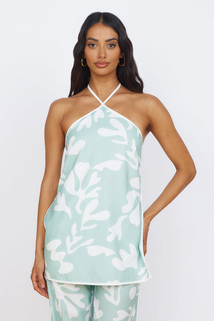 SEVEN WONDERS Ilah Halter Top Sage