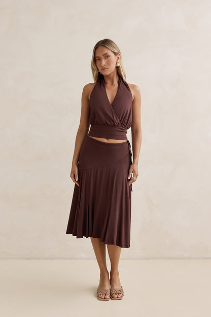 Dreamy Shores Halter Top Brown