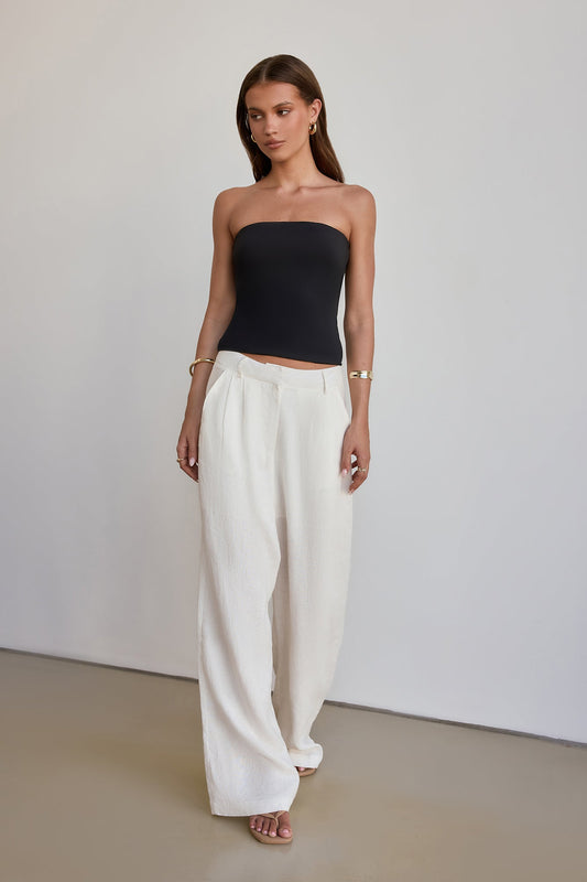 BASE Longline Strapless Bandeau Top Black