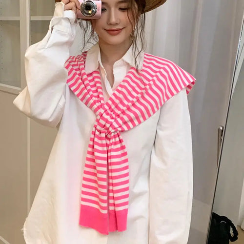Clara Striped Knotless Shawl Wrap