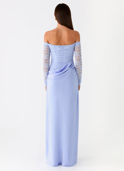 Burke Off Shoulder Maxi Dress - Blue