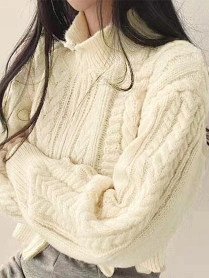 Twist double zipper design short cardigan