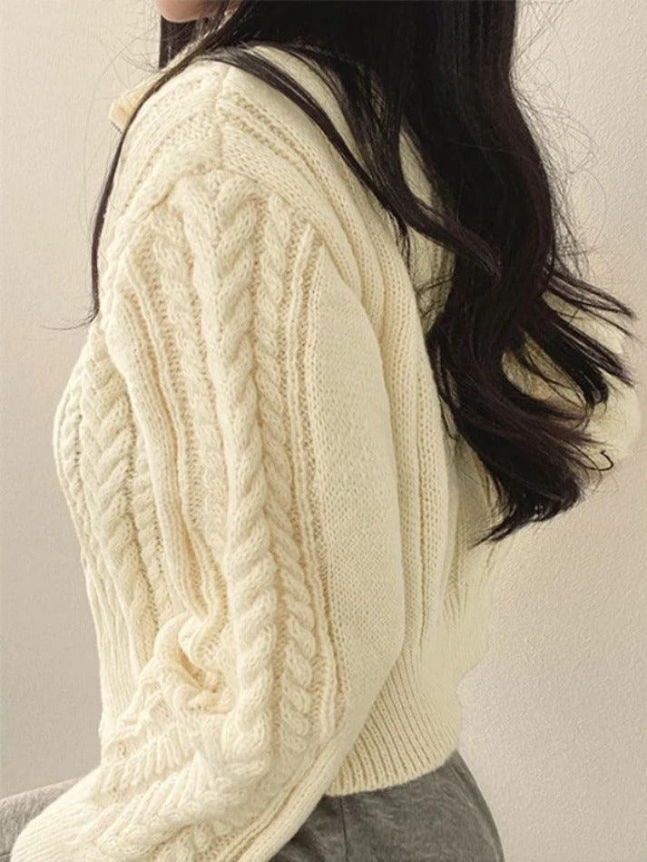 Twist double zipper design short cardigan
