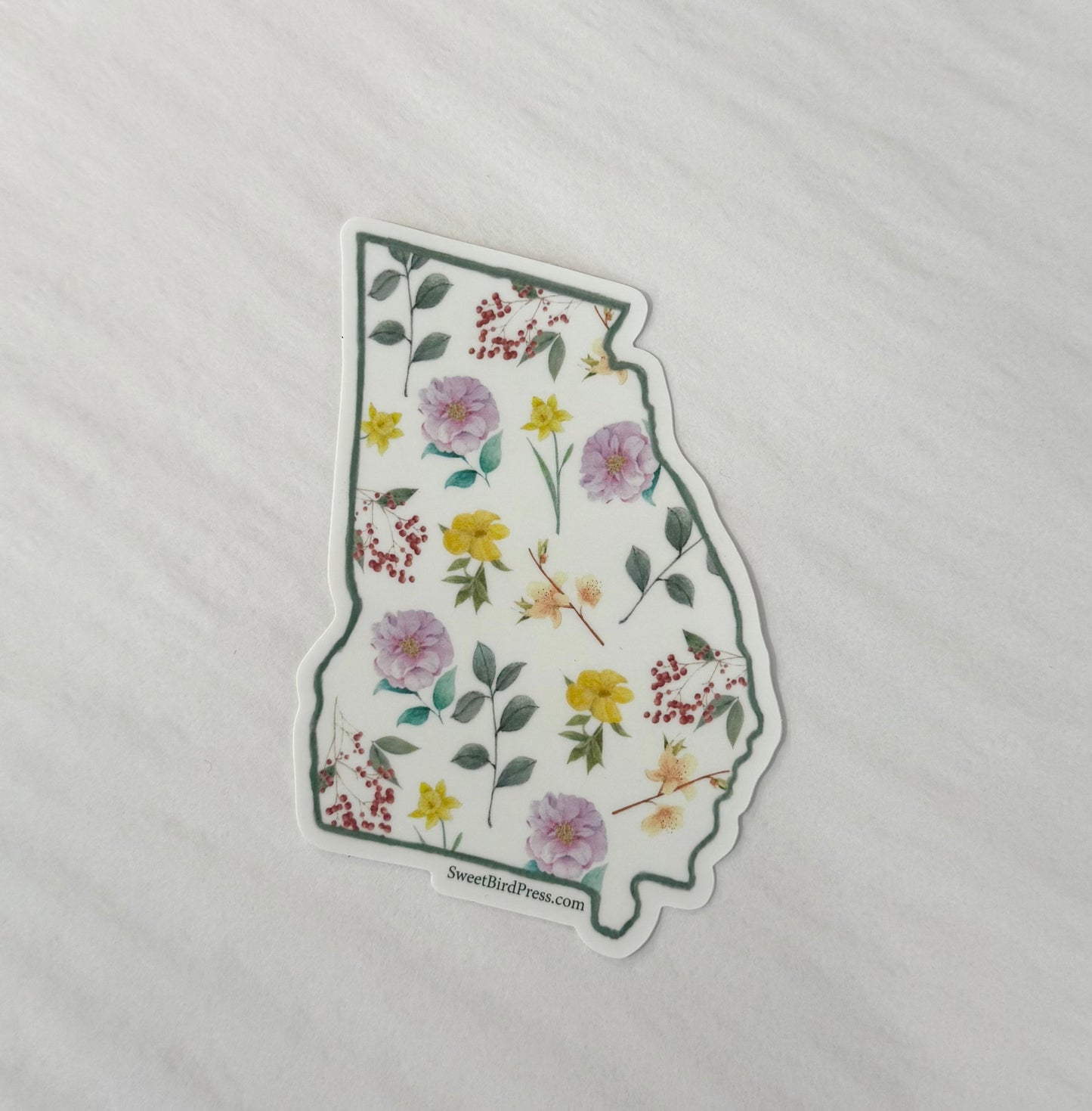 Georgia Floral State Sticker