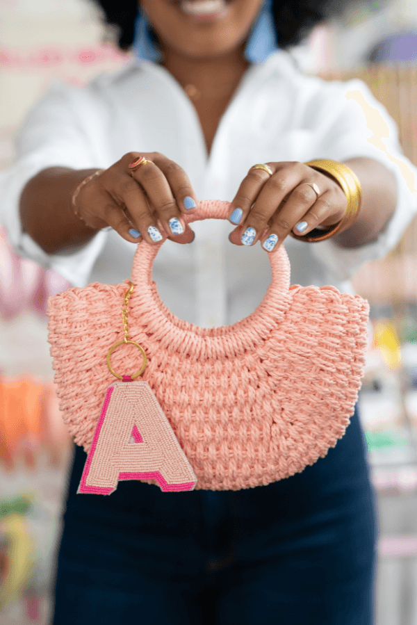 The Elsey Keychain in Light Pink & Hot Pink