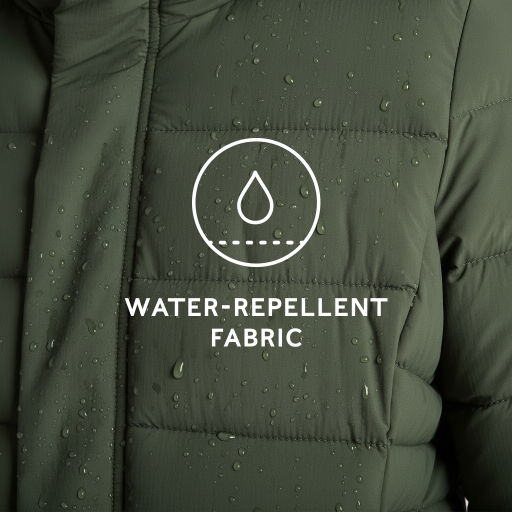 Kirkham Womens Long Shower Resistant Insulated Jacket - Dark Green