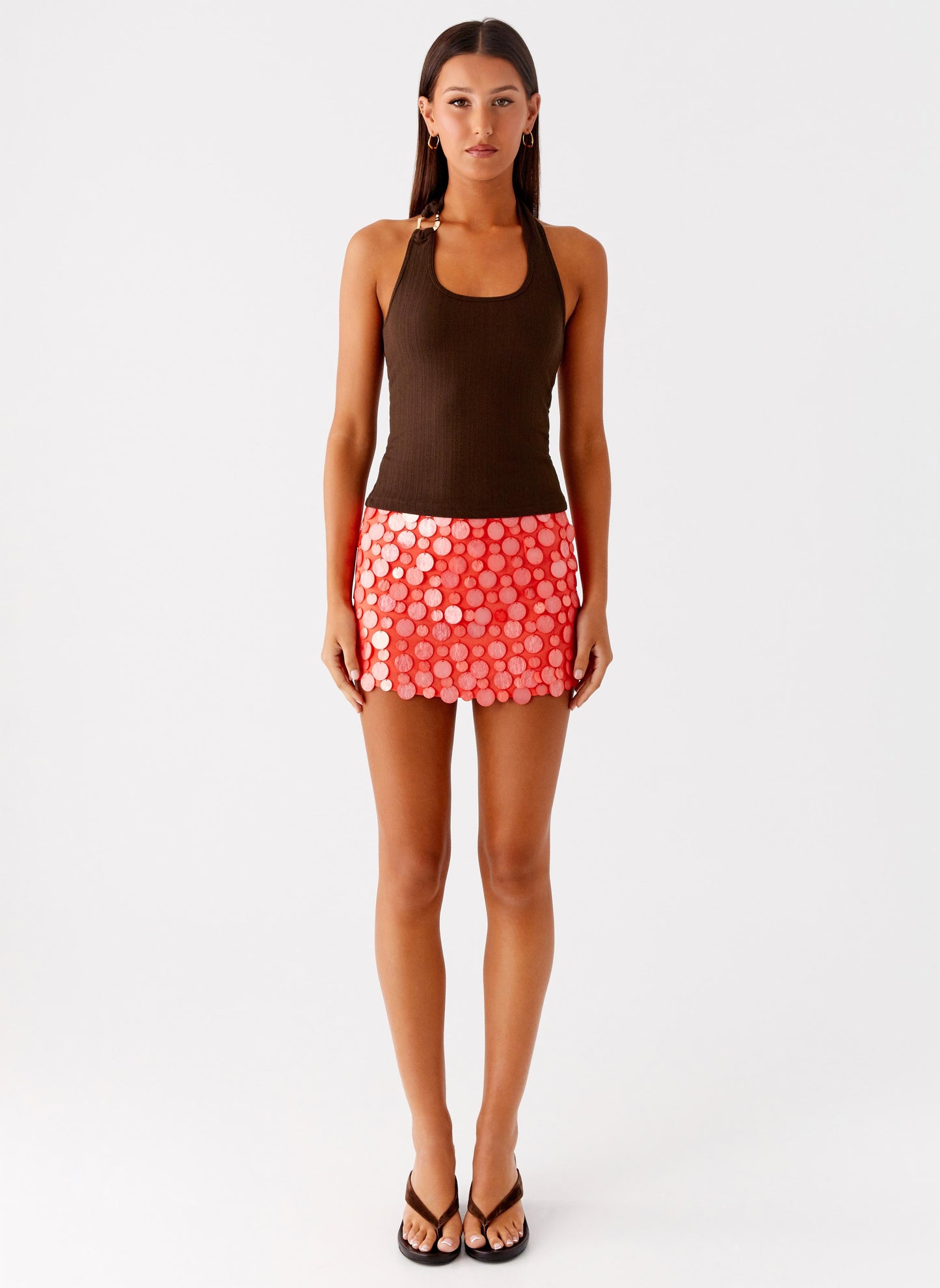 Movie Star Mini Skirt - Mandarin Red
