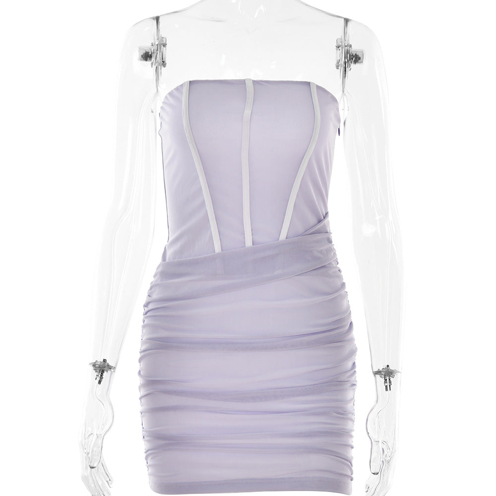 Tube Top off Neck DressNight Club Backless Hip