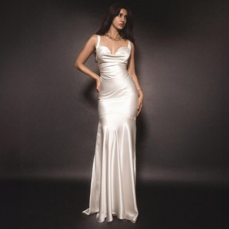 Tube Top Hip Tight Slimming Elegant Fishtail Strap Dress