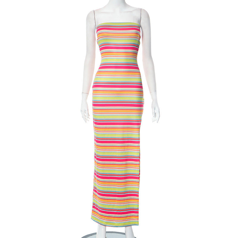 Tube Top Sleeveless Printed Dress