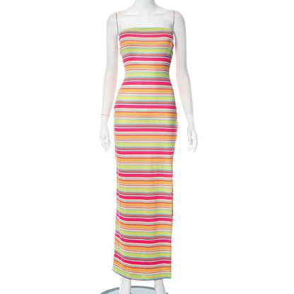 Tube Top Sleeveless Printed Dress