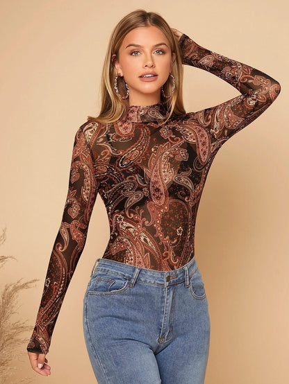 Y2K Angel Graphic Mesh Top