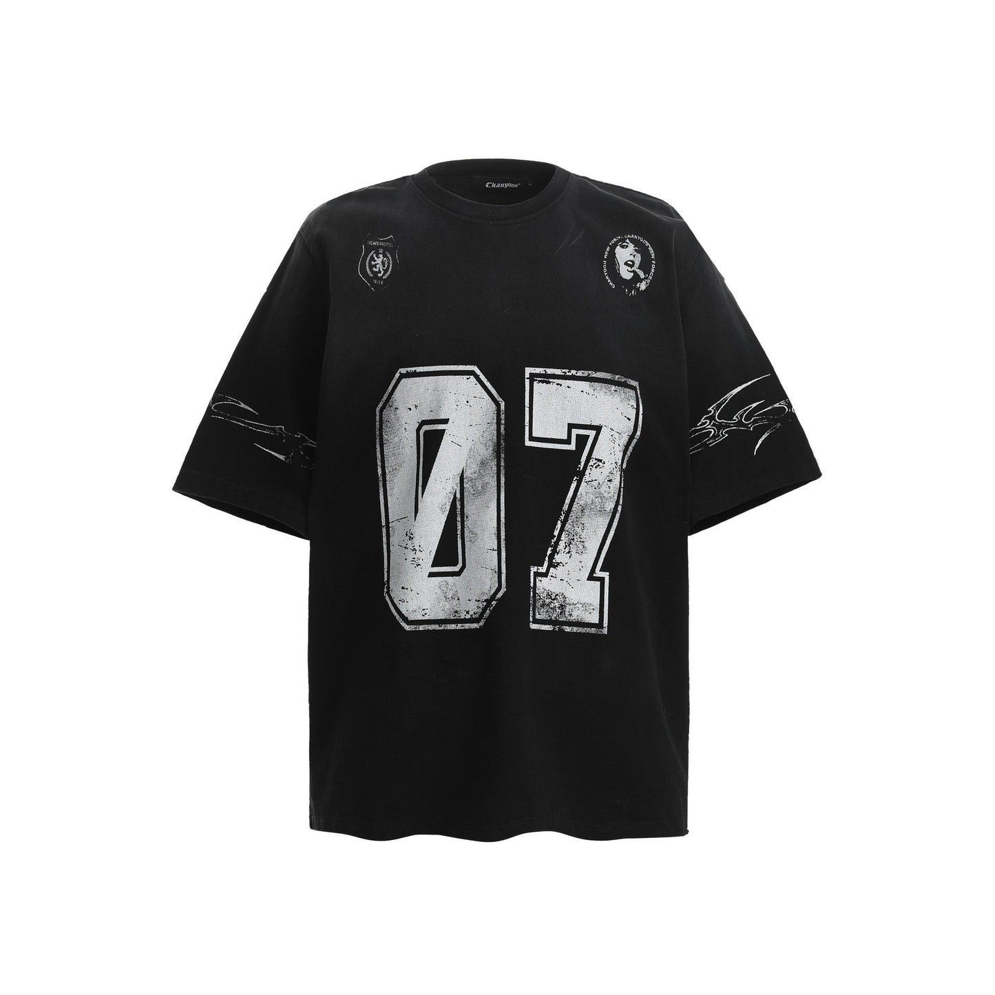 Street Mottled Print t-Shirt Hip-Hop Top