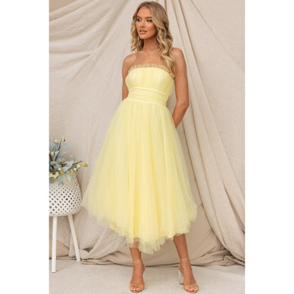 Tube Top Mesh Dress Casual Multi Color Party Dress