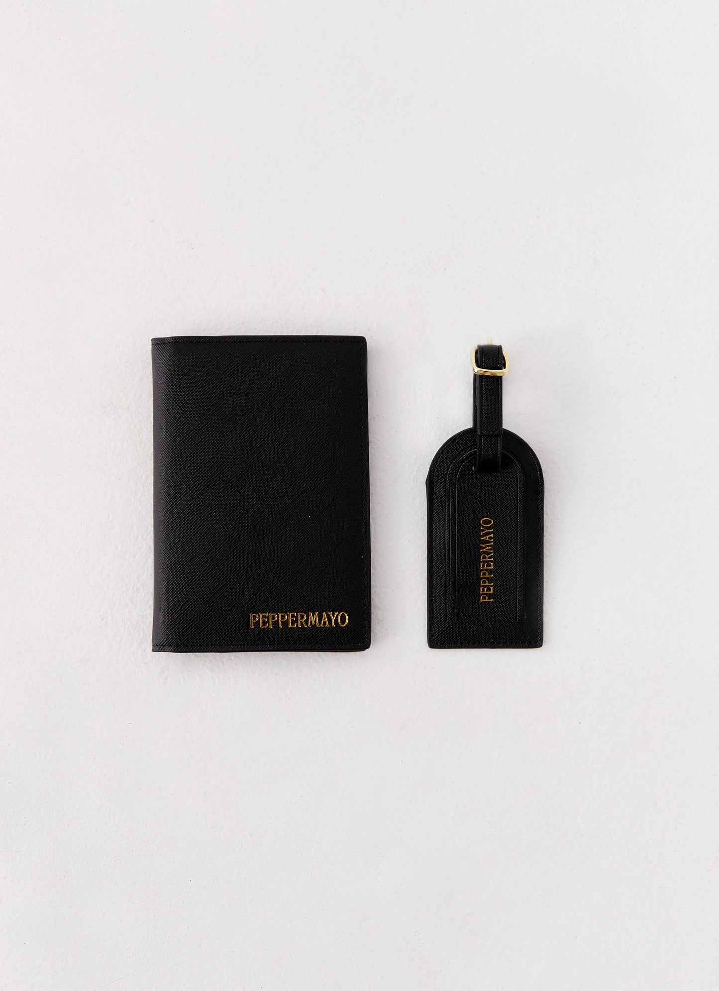 Passport Holder & Luggage Tag Set - Black