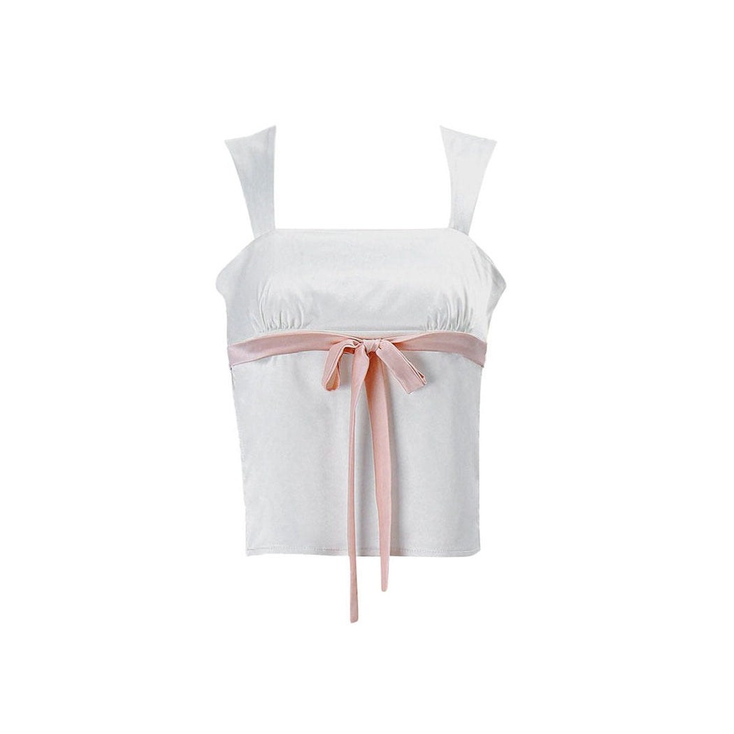Portrait Fashion Satin Bow Tie Top