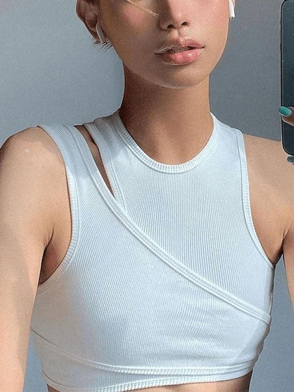 Ribbed Crop Tank Top Set