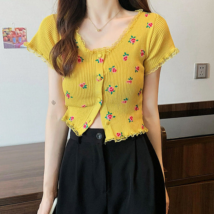 Pink Ribbed Button Up Top