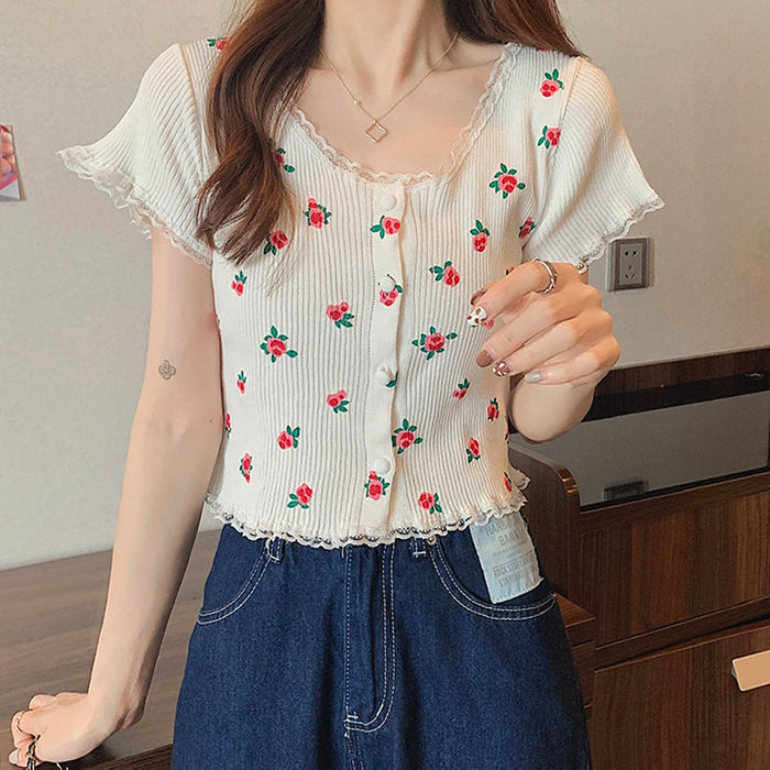 Pink Ribbed Button Up Top