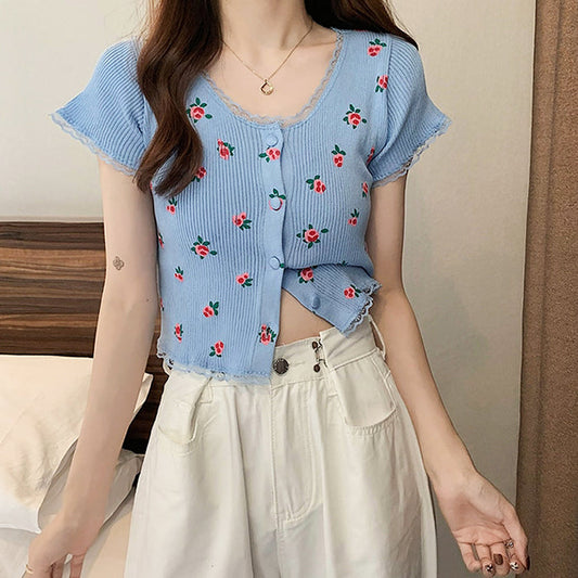 Pink Ribbed Button Up Top