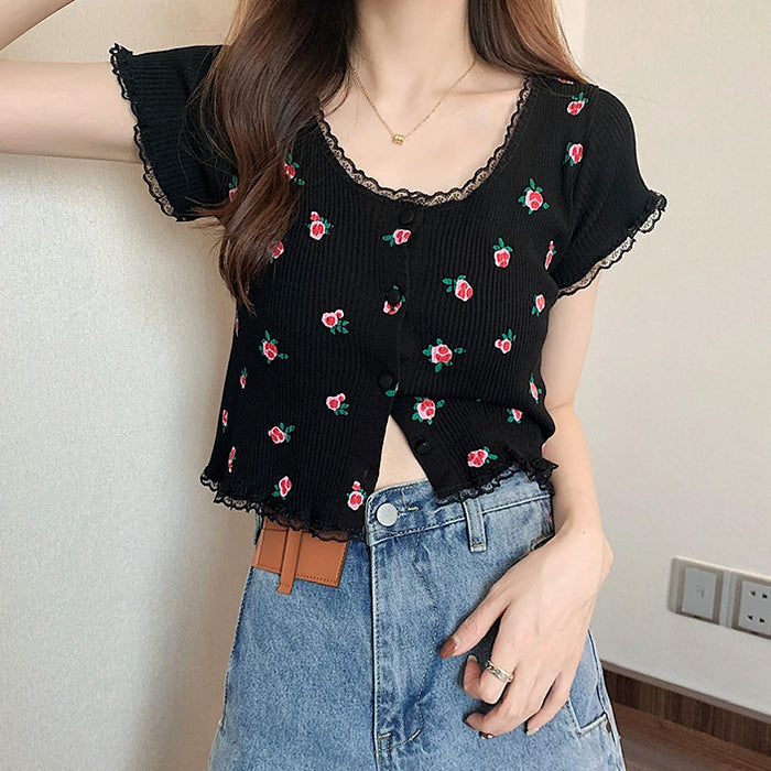 Pink Ribbed Button Up Top