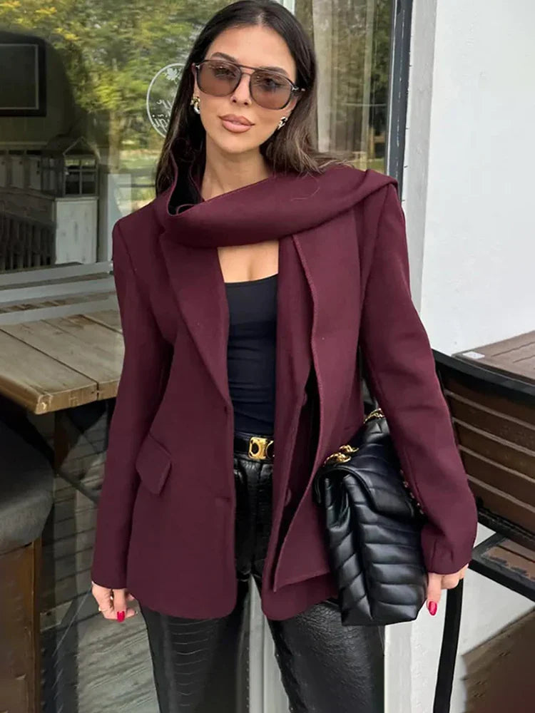 Woolen Blazer Jacket  Loose Long Sleeve Coat