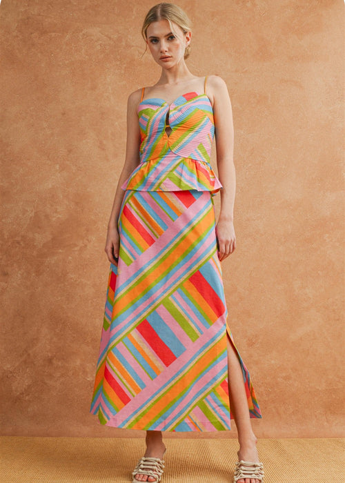 Bianca Printed Top and Maxi Skirt Set