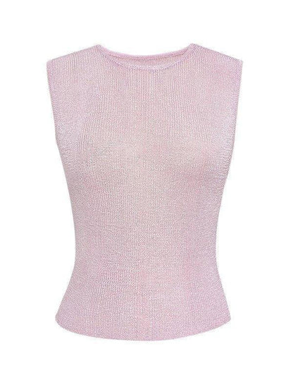 Semi-Sheer Metallic Tank Top