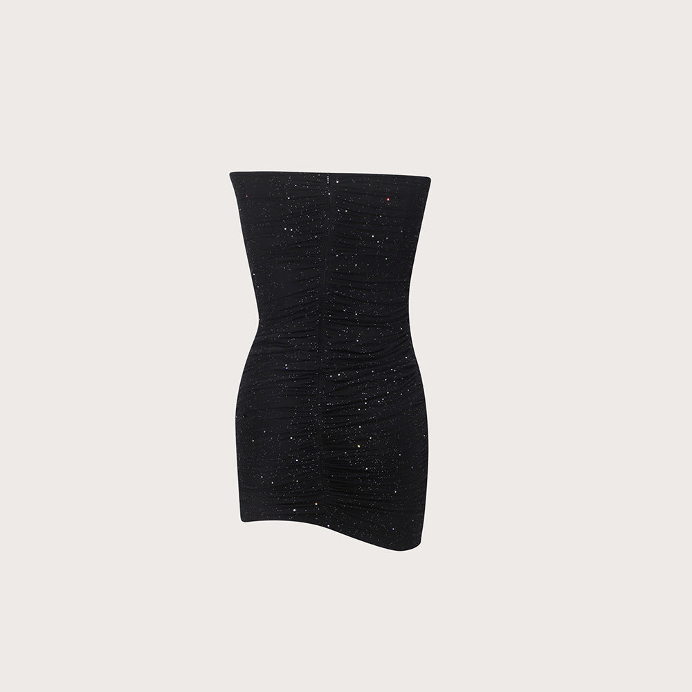 Tight Party Tube Top Short Dress Backless Dusting Powder Boning Corset Sweet Spicy off Shoulder Dress