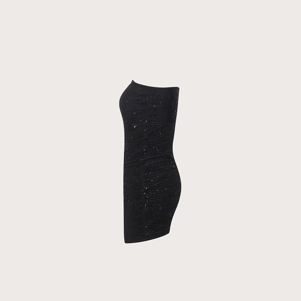 Tight Party Tube Top Short Dress Backless Dusting Powder Boning Corset Sweet Spicy off Shoulder Dress