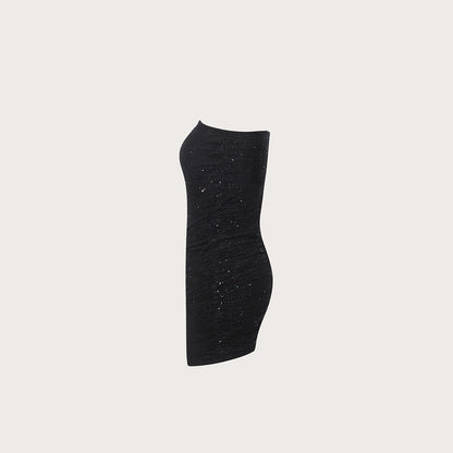 Tight Party Tube Top Short Dress Backless Dusting Powder Boning Corset Sweet Spicy off Shoulder Dress