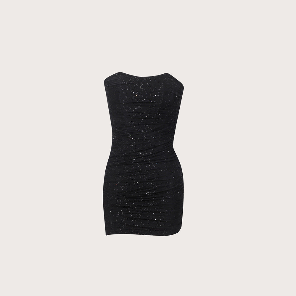 Tight Party Tube Top Short Dress Backless Dusting Powder Boning Corset Sweet Spicy off Shoulder Dress