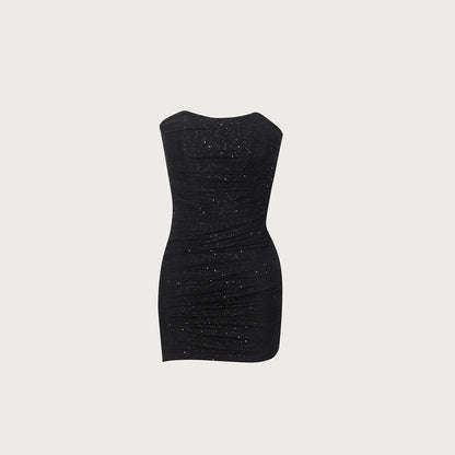 Tight Party Tube Top Short Dress Backless Dusting Powder Boning Corset Sweet Spicy off Shoulder Dress