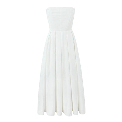 Wear High Grade Boning Corset Tube Top Dress Slim Fit Backless Midi Dress