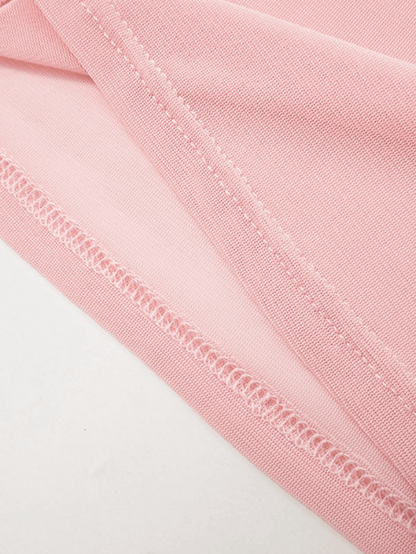 Sheer Mesh Bow Pink Tank Top