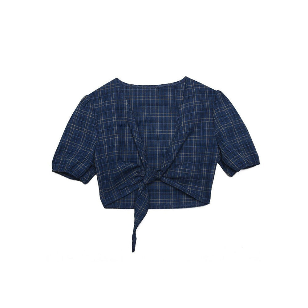 Skippin  School Plaid Top
