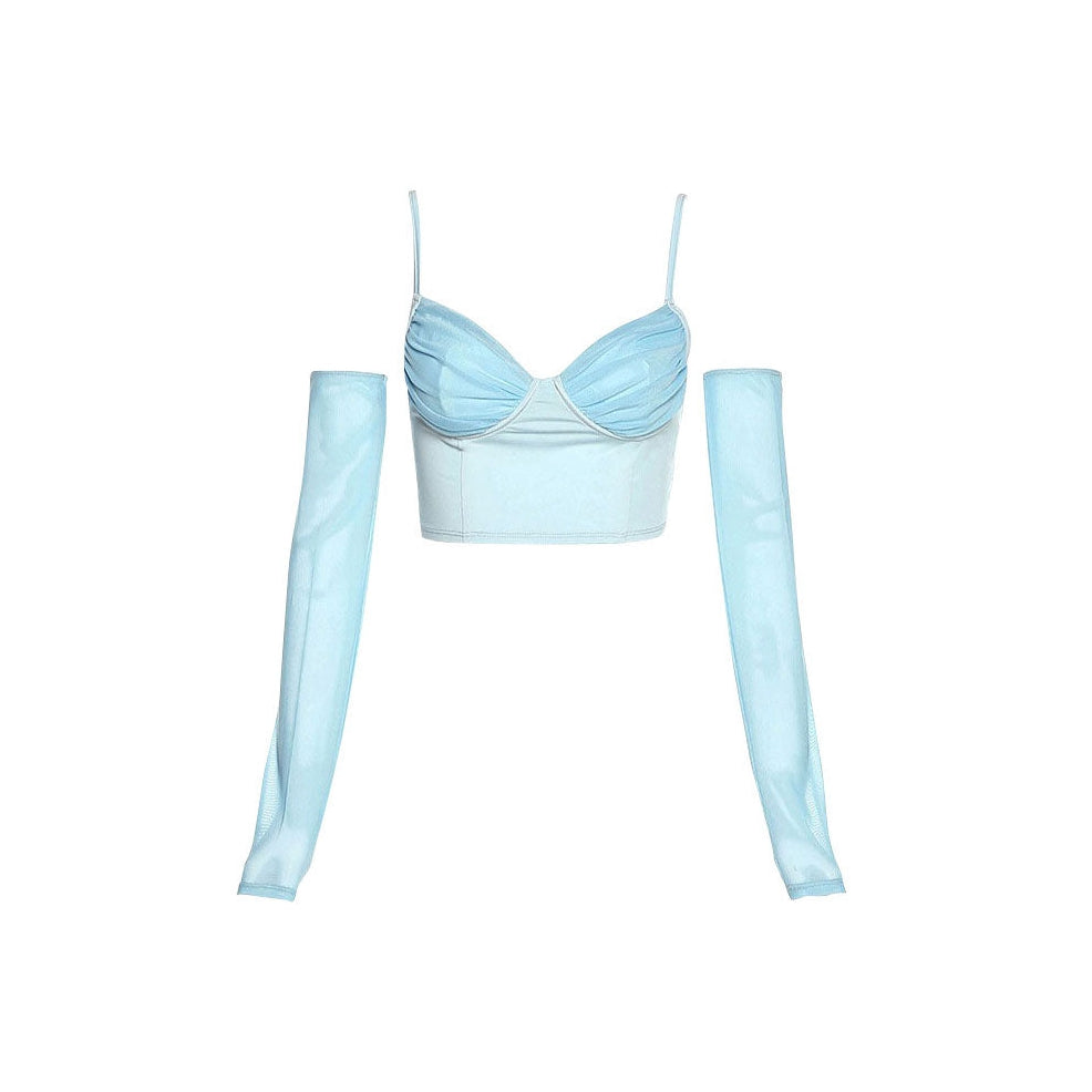 Sky Blue Top & Gloves Set