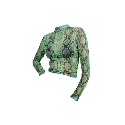 Snakeskin Mesh Top