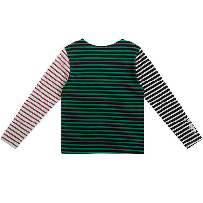 Striped Asymmetric Long Sleeve Top