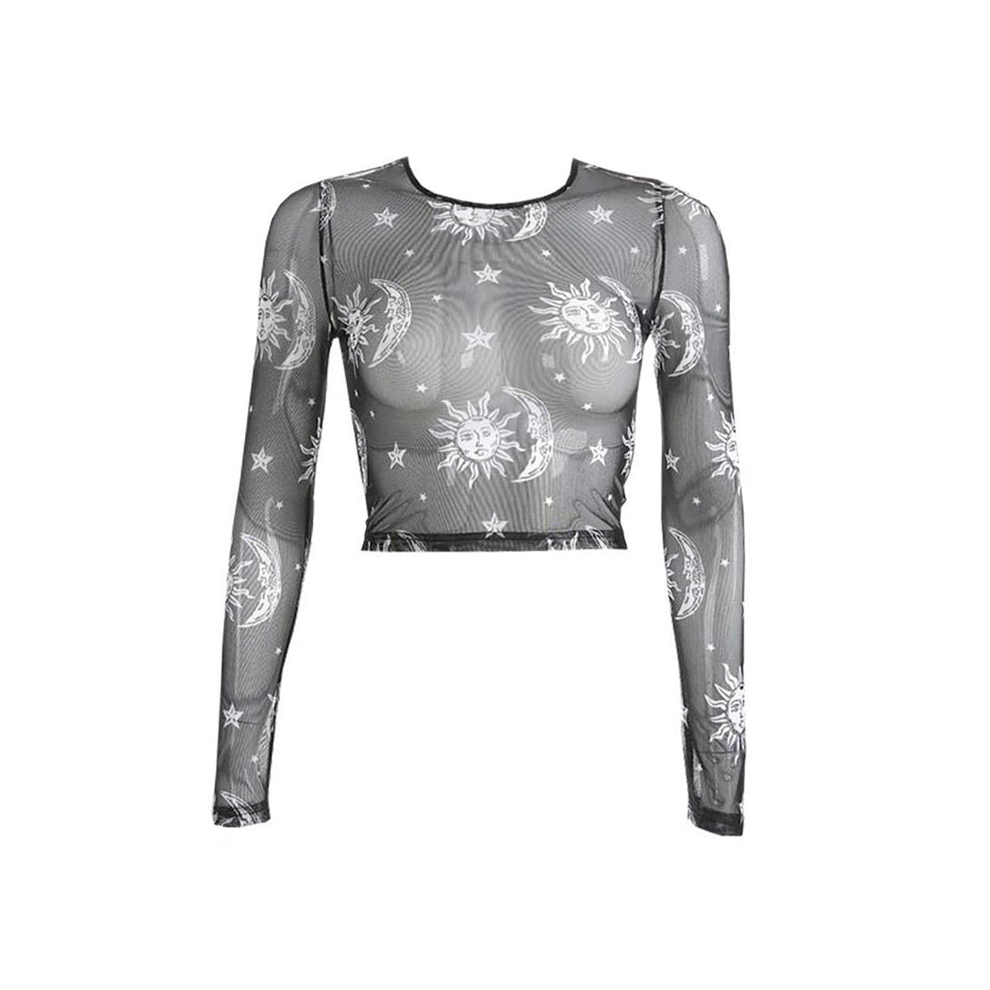 Sun and Moon Mesh Top