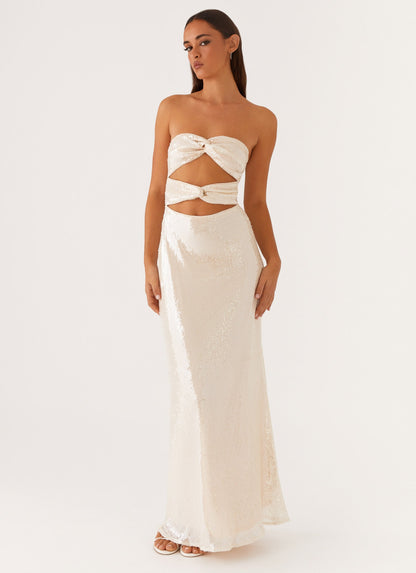 Tianna Strapless Sequin Maxi Dress - Ivory